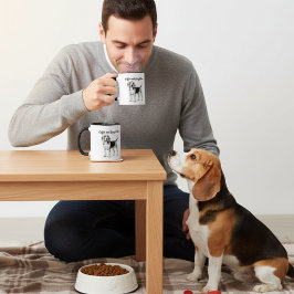 Svart På Vit Beagle och Kaffe PERSONALISERA Mugg