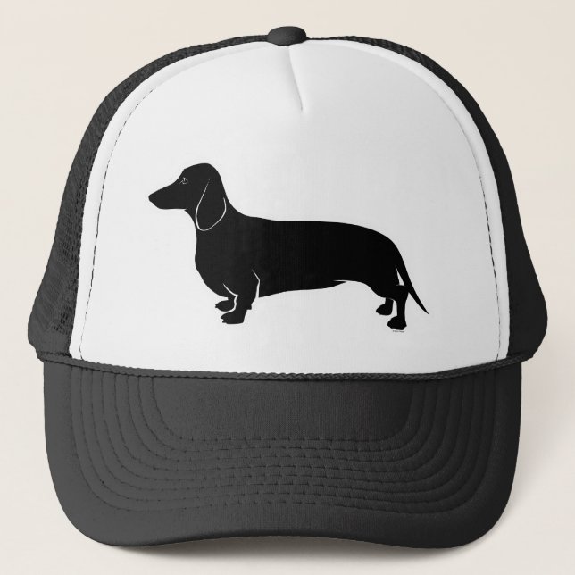 Svart på vitDachsund Truckerkeps (Framsida)