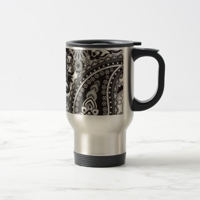 Svart Paisley travel mug Resemugg (Höger)