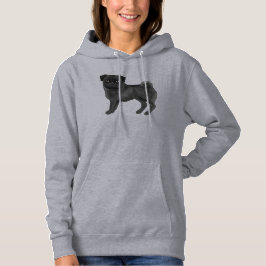 Svart pälsfärg Pug Mops Hundras Söt Design T Shirt