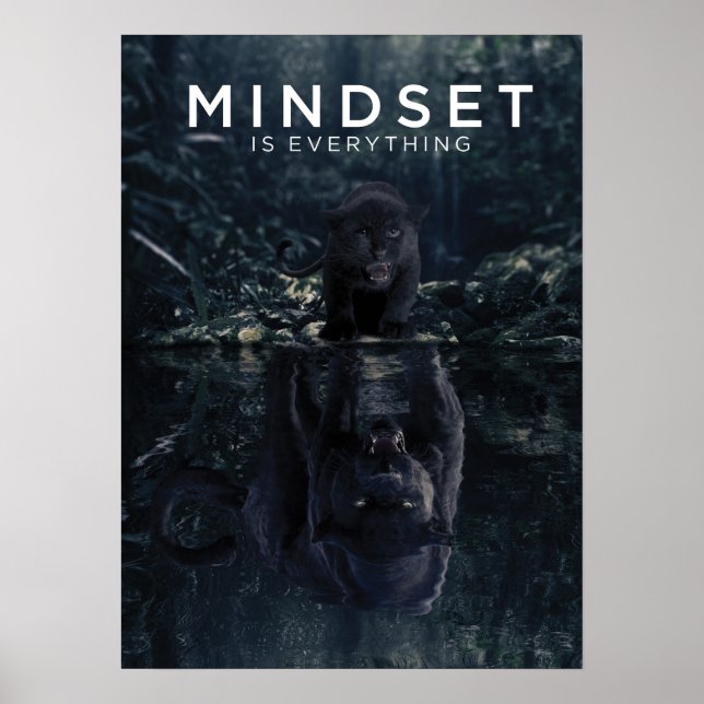 Svart panelens Mindset Motivation Poster (Framsidan)