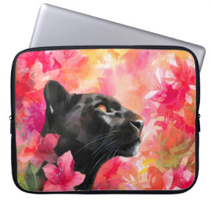 Svart panna för Blommigt av elegant Blockera Vild Laptop Fodral