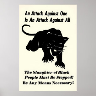 Svart Panter-affisch 'En Attack Mot En Är En Poster