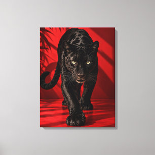 Svart panter Canvas väggkonst, Rovdjur stor katt