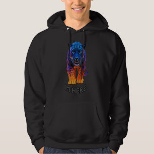 Svart Panter Grafisk "Jag är här" T-Shirt Hoodie