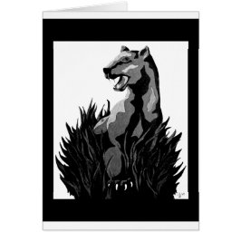 Svart panter hälsningskort