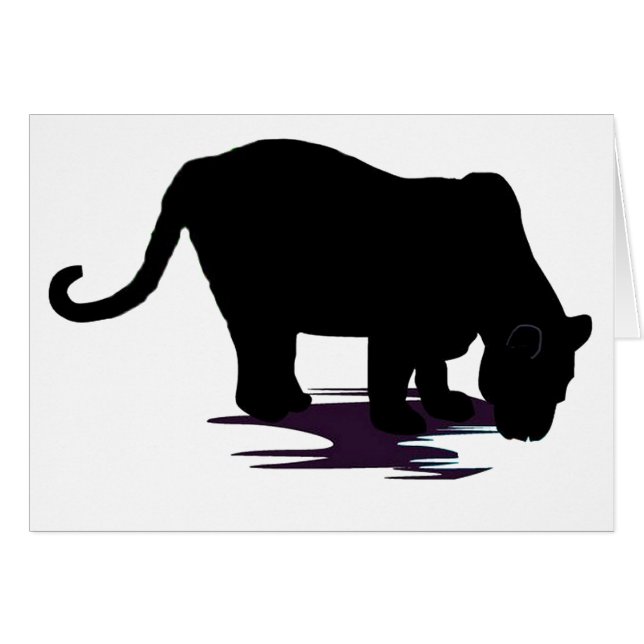 Svart panter hälsningskort (Framsidan Horizontal)