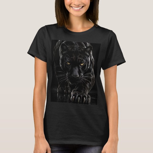 Svart panter – Hyperrealistisk 3D T Shirt (Framsida)