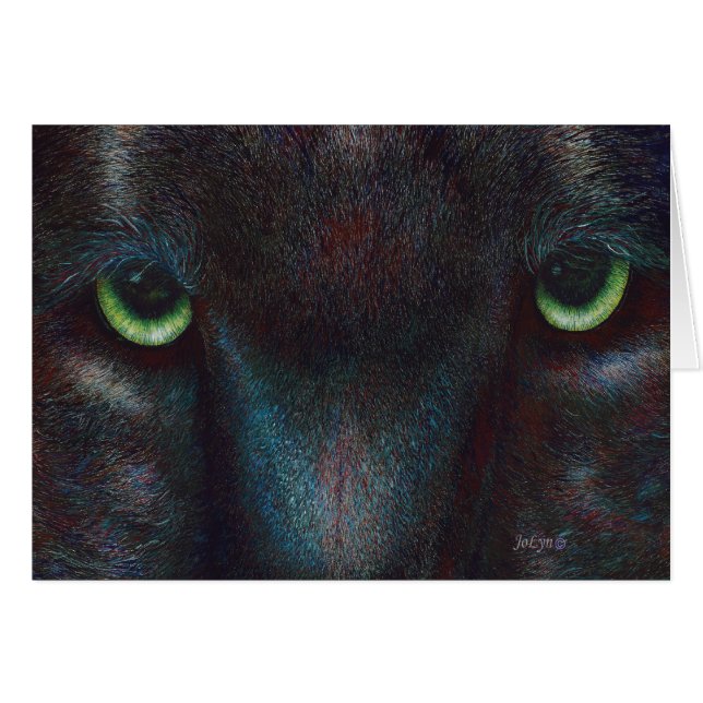 Svart panter "Hyptnotist ", Hälsningskort (Framsidan Horizontal)