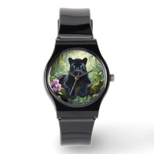 Svart panter i djungeln armbandsur