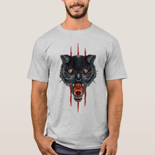 Svart Panter Klo Riven Tatuering T Shirt