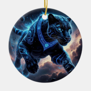 Svart Panter Ornament Lysande Mystiskt Gåva