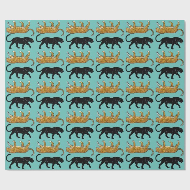 svart panter presentpapper (Platt)