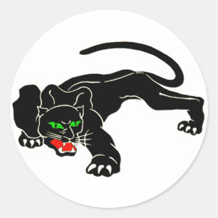 Svart panter - stor KATT Runt Klistermärke