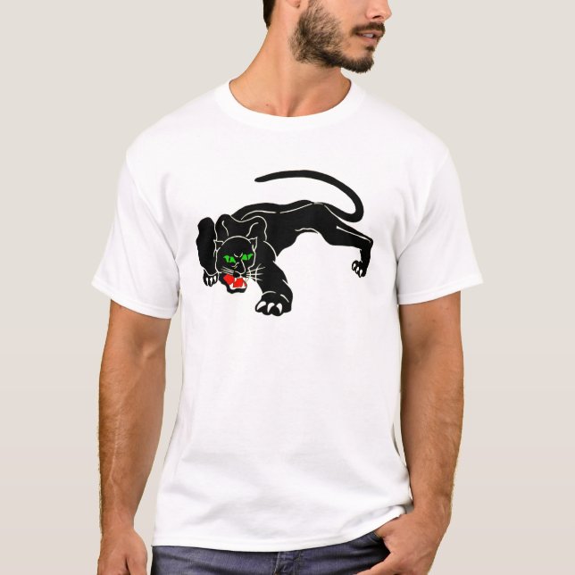 Svart panter - stor KATT T-shirt (Framsida)