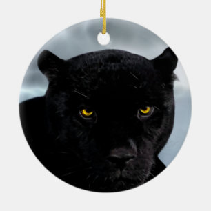 Svart panterPanthera Julgransprydnad Keramik