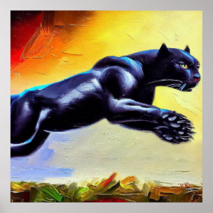 Svart Panther (6) Vild katt Poster