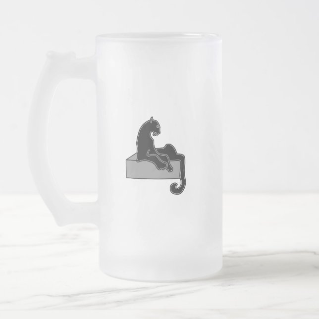 svart Panther Frostat Ölglas (Vänster)