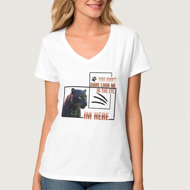 Svart Panther-grafik "Jag är här"  T-shirt (Framsida)