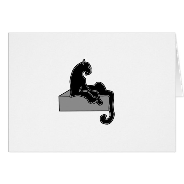 svart Panther Hälsningskort (Framsidan Horizontal)