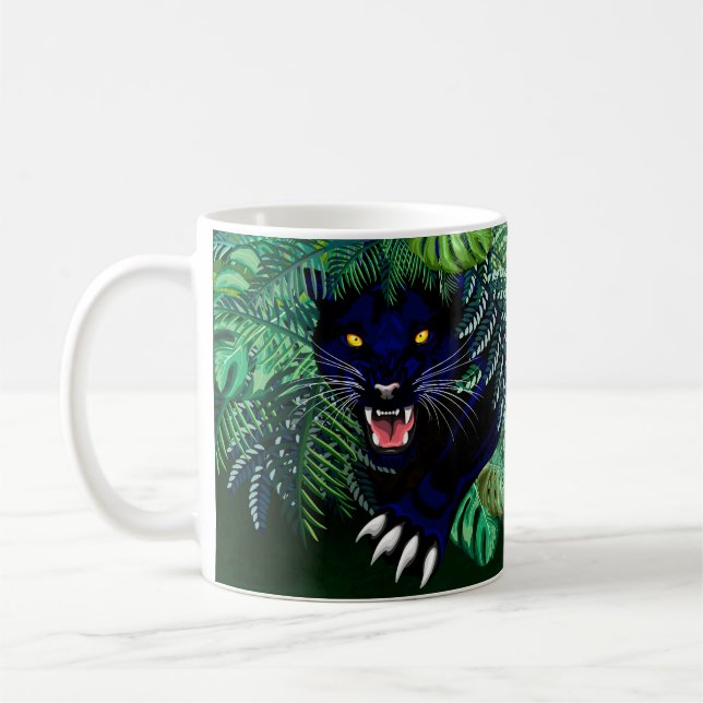 Svart Panther Spirit i Jungle Kaffemugg (Vänster)