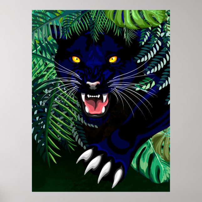 Svart Panther Spirit i Jungle Poster (Framsidan)