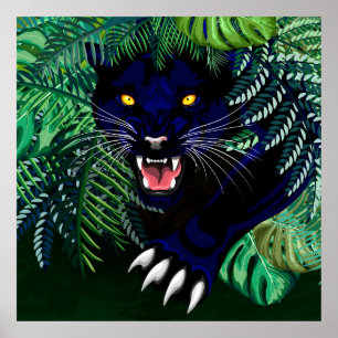 Svart Panther Spirit i Jungle Poster