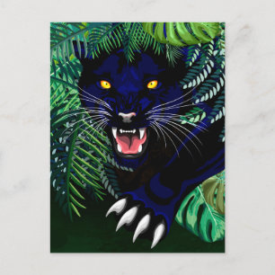 Svart Panther Spirit i Jungle Vykort