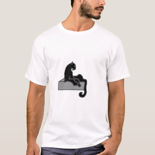 svart Panther Tee Shirt (Framsida)