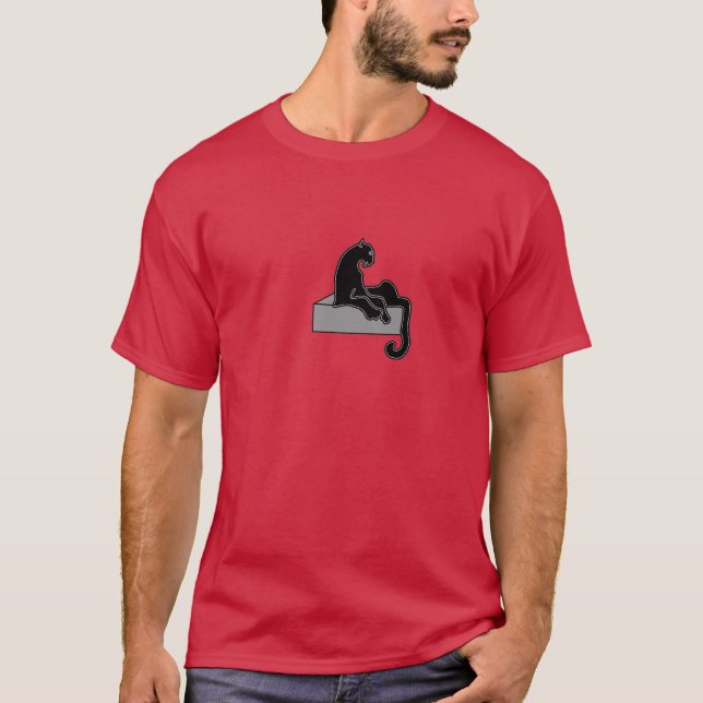 svart Panther Tee Shirt (Framsida)