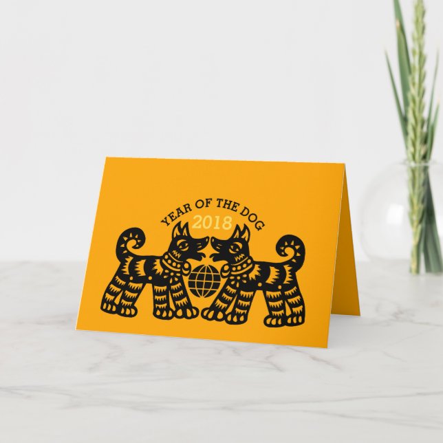 Svart Papercut Earth anpassningsbar Year Greeting  Kort (Framsida)