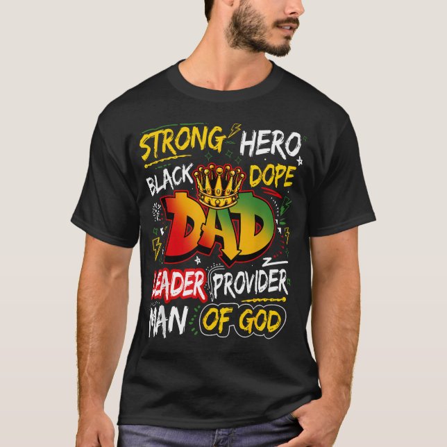 Svart pappa Junenth Fars dag Afrikansk T Shirt (Framsida)