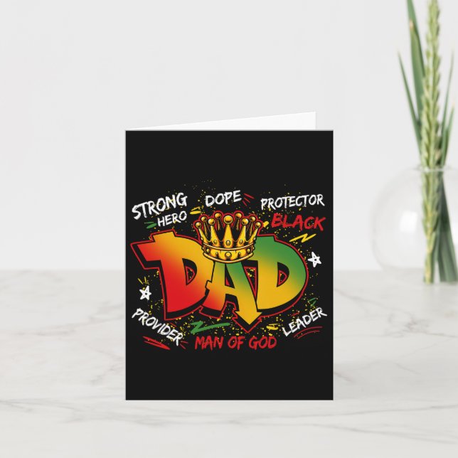 Svart pappa Juneteenth Fars dag Svart Kung Drog  Kort (Framsida)