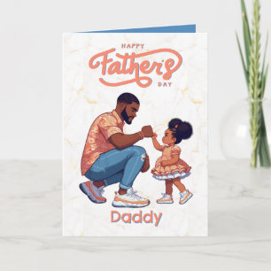 Svart pappa och dotter Lyxig fars dag Kort
