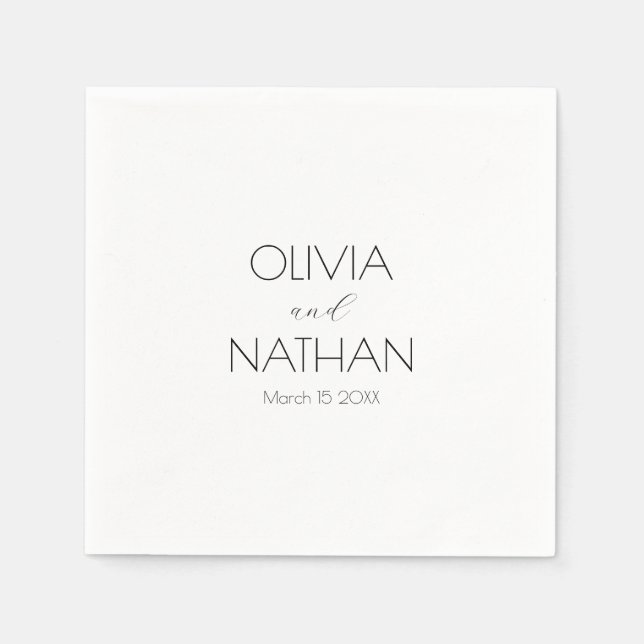 Svart Pappersservett för Bröllop Chic (Framsidan)