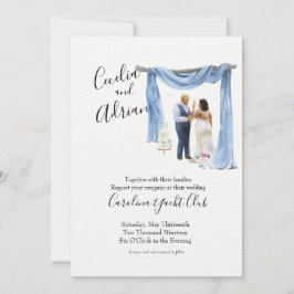 Svart par botaniska bröllop i Vår Inbjudningar