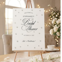 Svart Pärl Bröllopsfest Välkomstskylt · Elegant