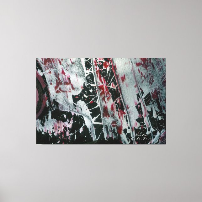 Svart pärla namngiven och signerad canvastryck (Framsida)