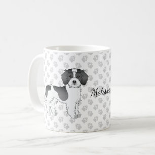 Svart Parti-färgad Mini Goldendoodle Hund & Namn Kaffemugg
