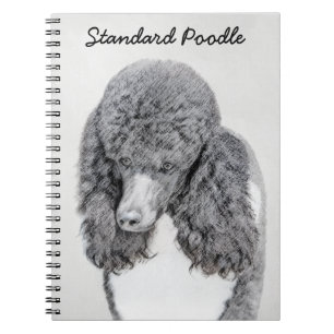 Svart parti-målning med Pudel som standard - Hund Anteckningsbok Med Spiral