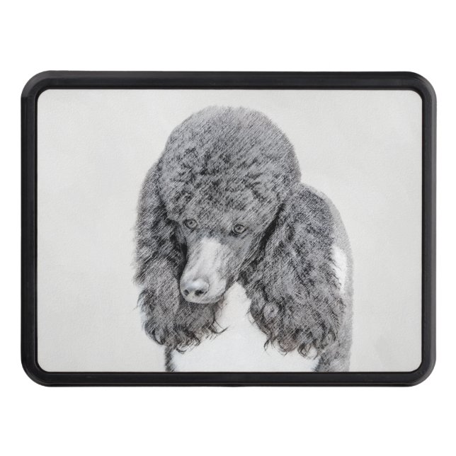 Svart parti-målning med Pudel som standard - Hund  Dragkroksskydd (Framsidan)