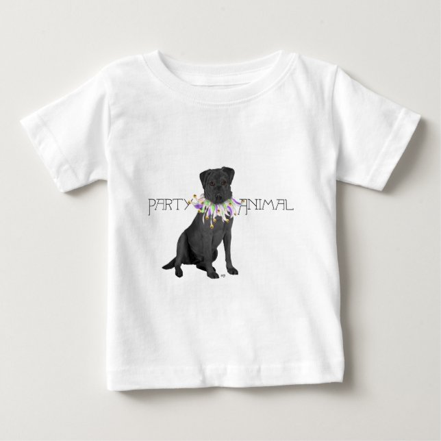 Svart partydjur Labrador Retriever T Shirt (Framsida)