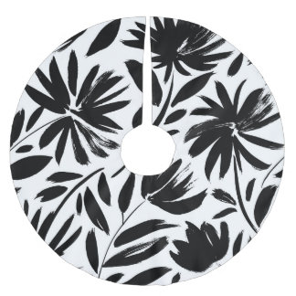 Svart påsk: vintage chrysanthemum mönster julgransmatta borstad polyester