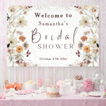 Svart Pastell Boho Wildflower Modern Bröllopsdusch