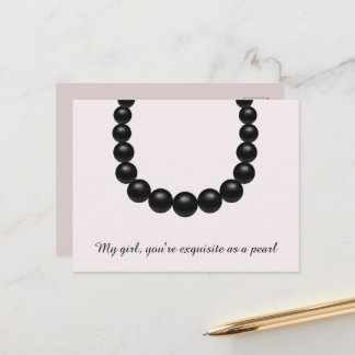 Svart Pearl Necklace-utskrivet vykort