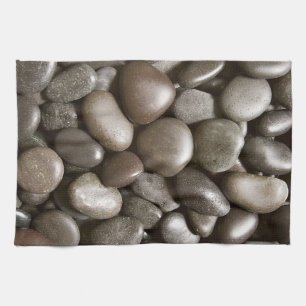 Svart Pebble för Zen för flodstennatur Kökshandduk
