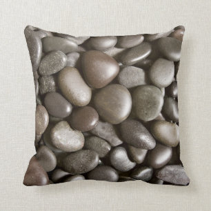 Svart Pebble för Zen för flodstennatur Kudde