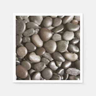 Svart Pebble för Zen för flodstennatur Pappersservett