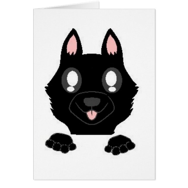 Svart peekerherde shepherd black hälsningskort (Framsidan)