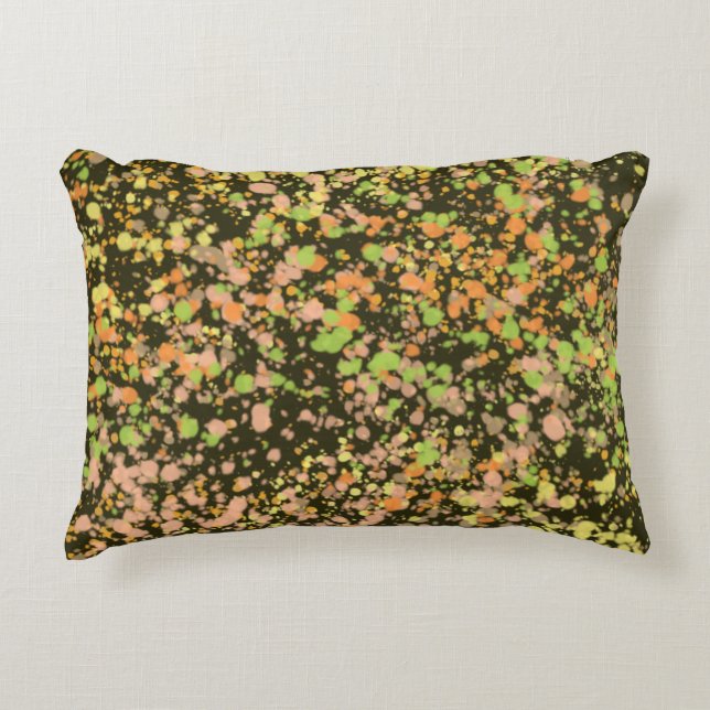 Svart pekklad dekorfärg prydnadskudde (Framsidan)